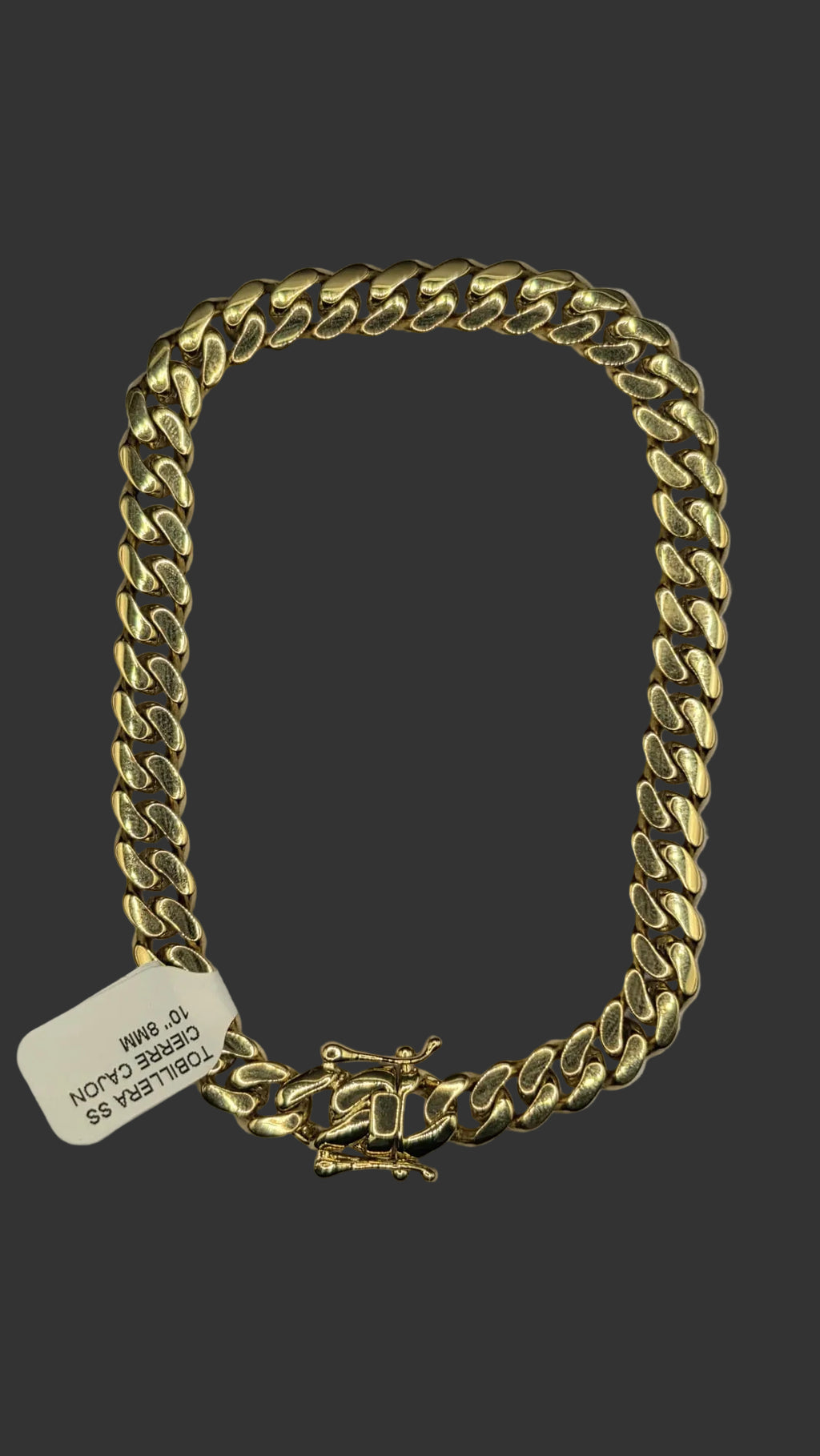 Pulsera Cubana con cierre de cajuela , Stainless steel