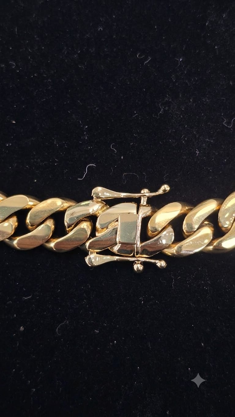 Cadena Cubana de Stainless Steel con cierre de caja