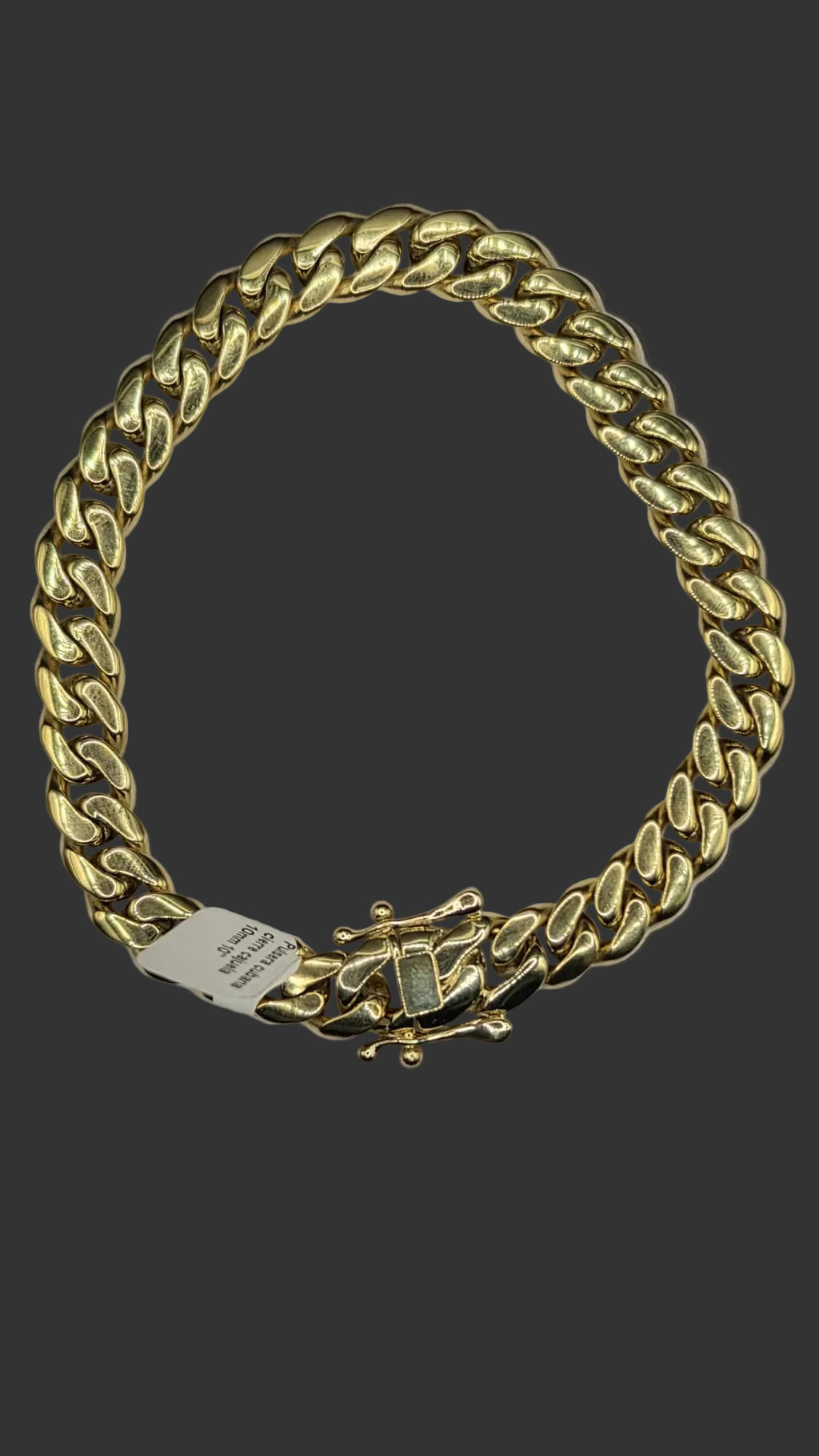 Pulsera Cubana con cierre de cajuela , Stainless steel
