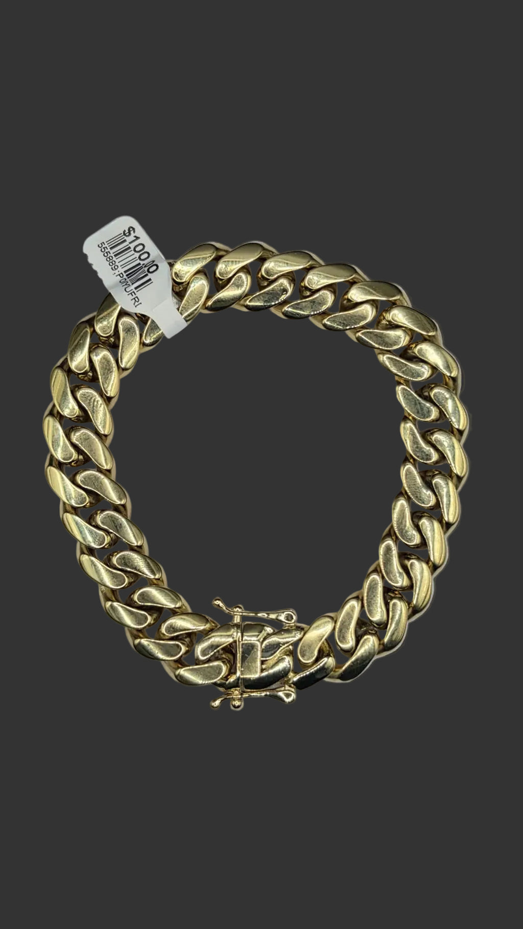 Pulsera Cubana con cierre de cajuela , Stainless steel